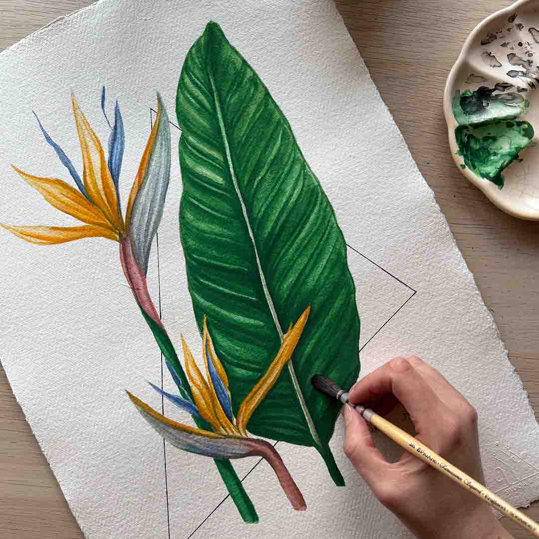 Bird of paradise painting