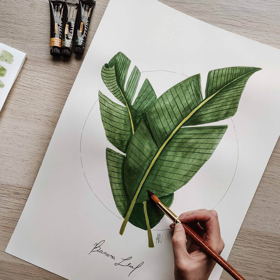 banana leaf art print